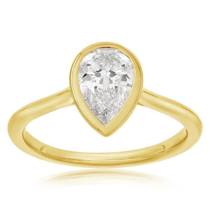 Alina - 14K White Gold Hidden Halo Pear Shape Diamond Engagement Ring -  Paul's Jewelry-Jewelry is Personal.